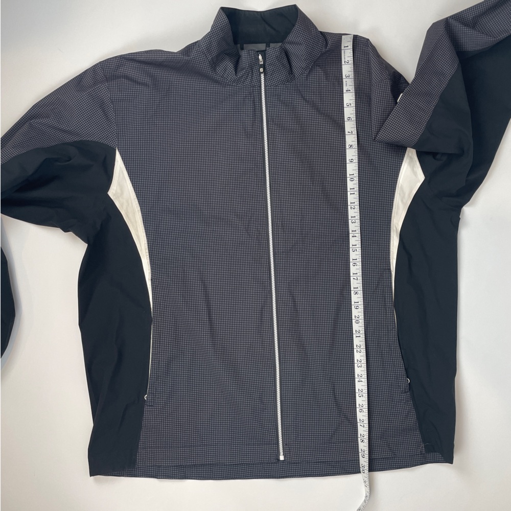 FootJoy Men's HydroLite ZIP Golf Rain Jacket WATERPROOF CHARCOAL HOUNDSTOOTH XL - Picture 3 of 16